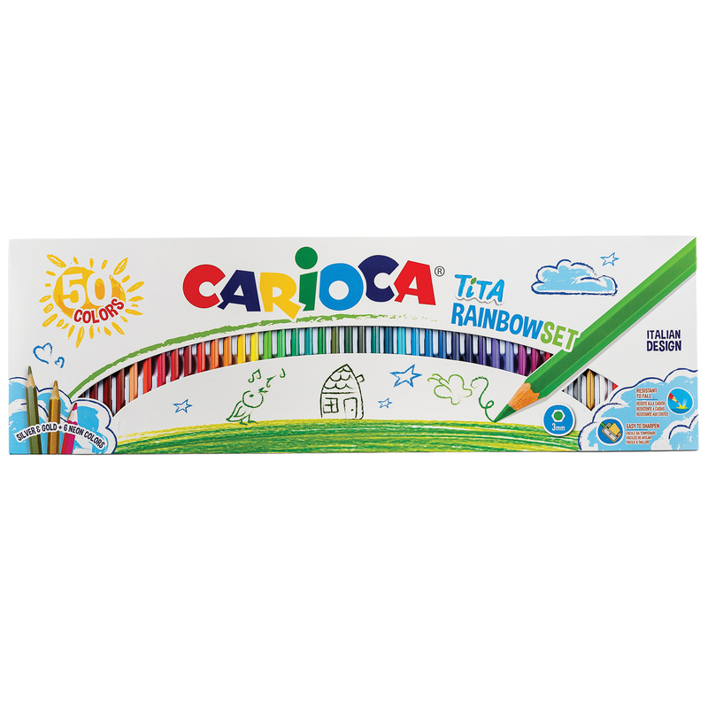 Scatola 50 pastelli Tita Rainbow colori assortiti Carioca