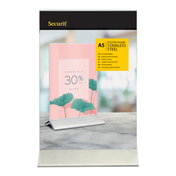 Display da tavolo A5 base acciaio Securit