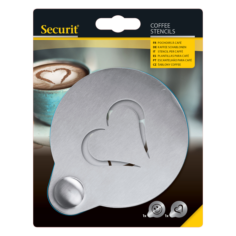 Set 2 stencil per caffE' "CUORE + SMILE" Securit