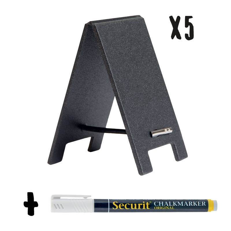 Set 5 TAG sandwich nere 8,5x5cm Securit