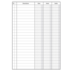 Registro Dare-Avere-Saldo 96pag. 17x12cm DU133300000 Data Ufficio