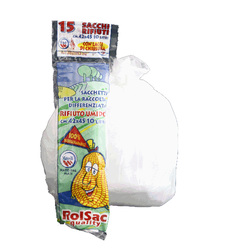 15 Sacchi BIO bianchi 42x45cm 10Lt 17mic Rolsac
