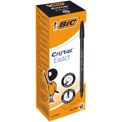 Scatola 20 penna sfera con cappuccio CristalR Exact 0.7mm nero BICR