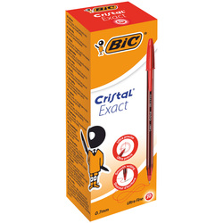 Scatola 20 penna sfera con cappuccio CristalR Exact 0.7mm rosso BICR