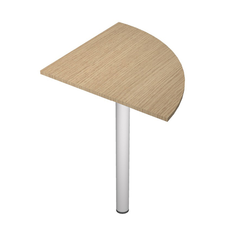 ANGOLARE 90  ROVERE + GAMBA SUPPORTO GRIGIO CROMATO x SCRIVANIE EASY