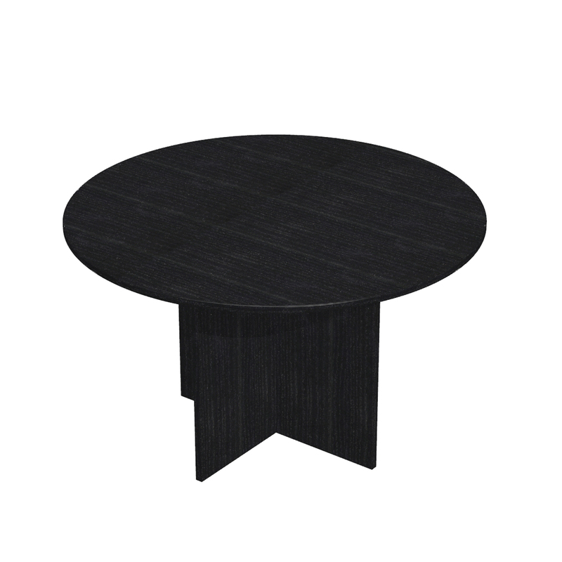 Tavolo riunioni 4 posti D120 x H72cm Nero venato frassino - EASY