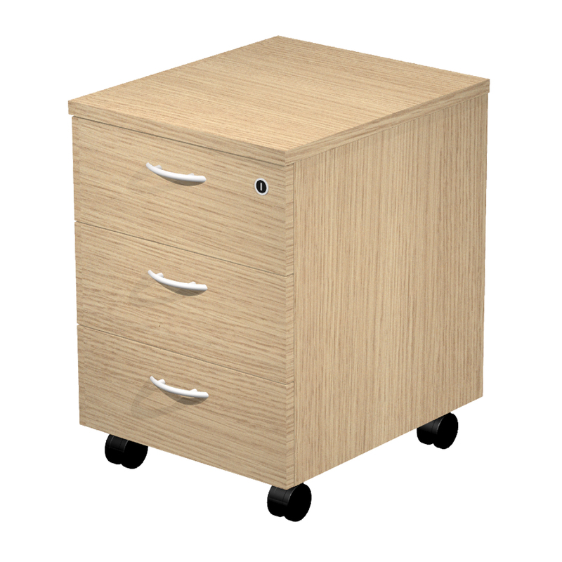 Cassettiera 3 cass. con ruote Rovere - EASY