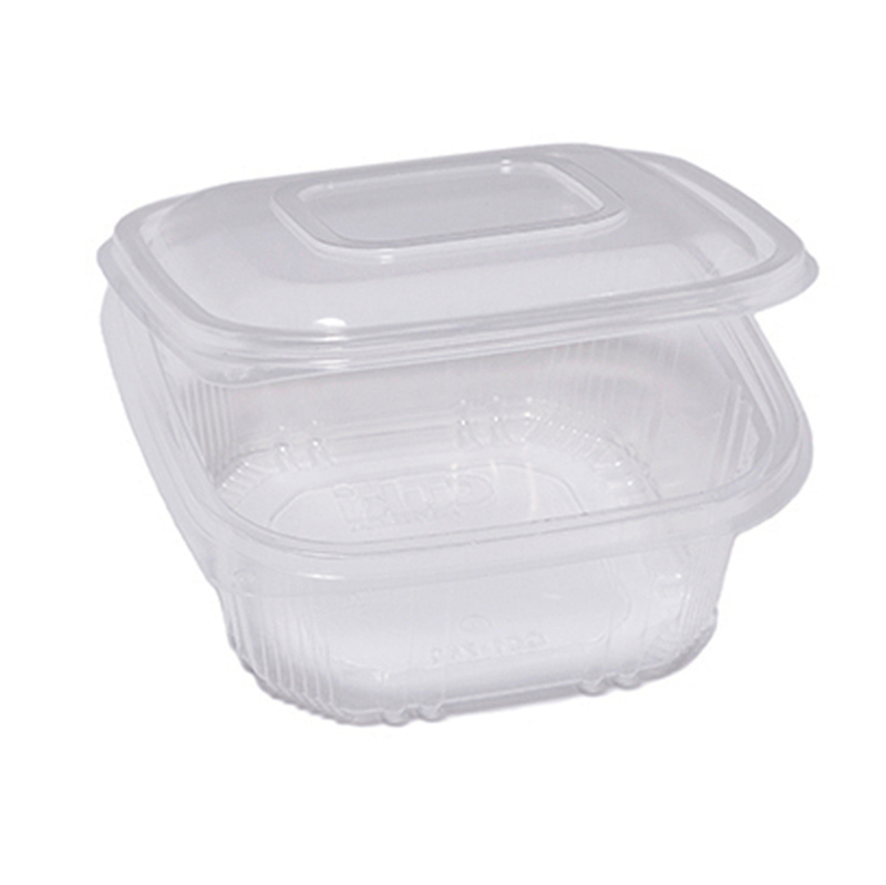 Pack 50 contenitori in PP coperchio incernierato 15,5x15,5cm H5,7cm QC1-750