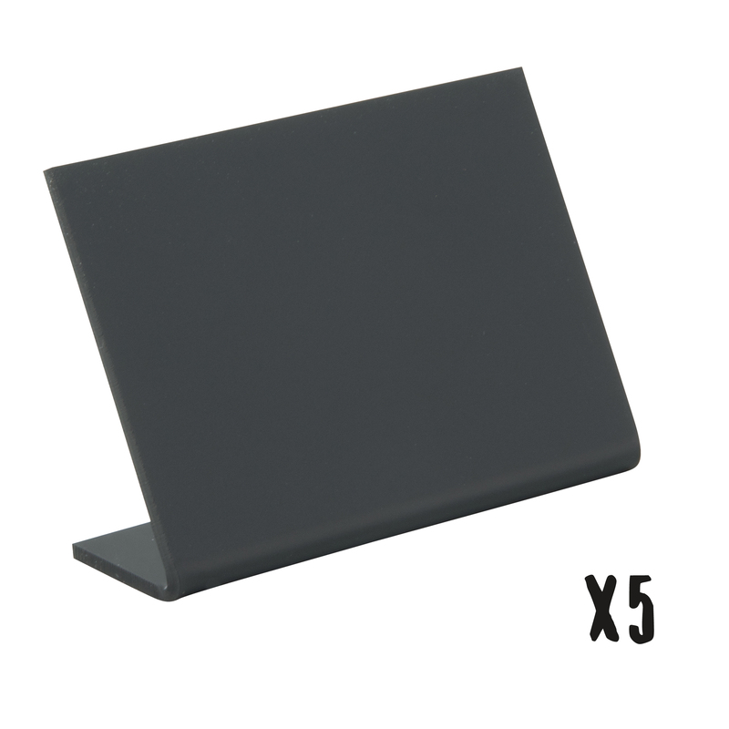 Set 5 lavagnette a L nere A8-7x7,5x3,5cm Securit