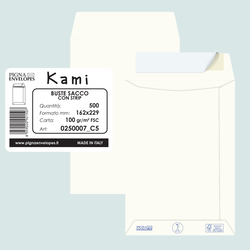 500 buste sacco KAMI STRIP bianca carta riciclata FSCR 162x229mm 100gr Pigna Env