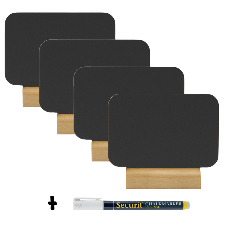 Set 4 mini lavagne segnaposto 7,5x9cm Securit