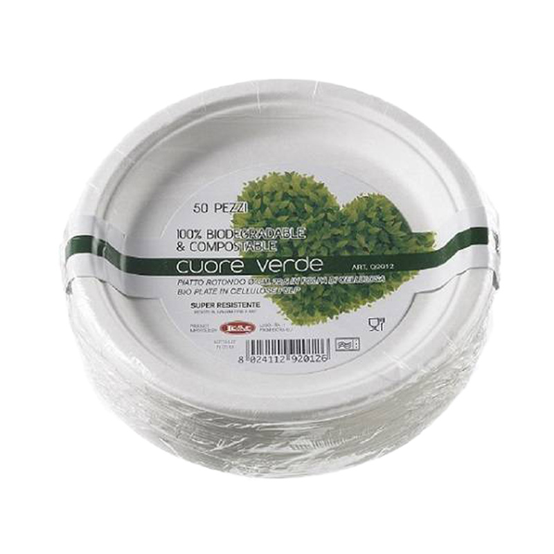 50 Piatti piani D175mm rotondo BIO Leone