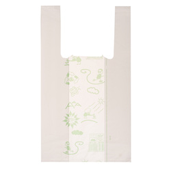 Scatola 500 Shoppers bianchi MINI 15mic 22x40CM 6,5+6,5cm Mater-Bi