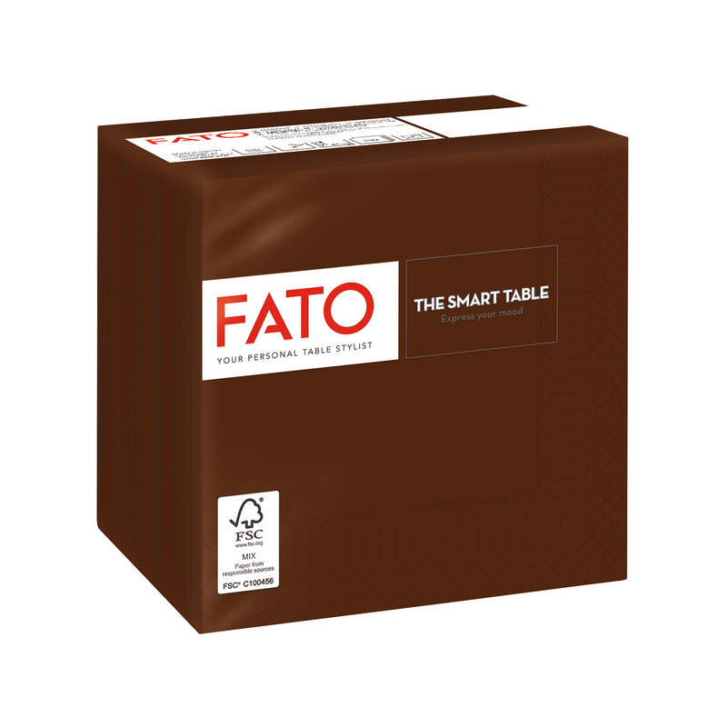 100 tovaglioli carta 24x24cm 2 Veli Cioccolata Fato