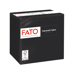 100 tovaglioli carta 24x24cm 2 Veli Nero Fato