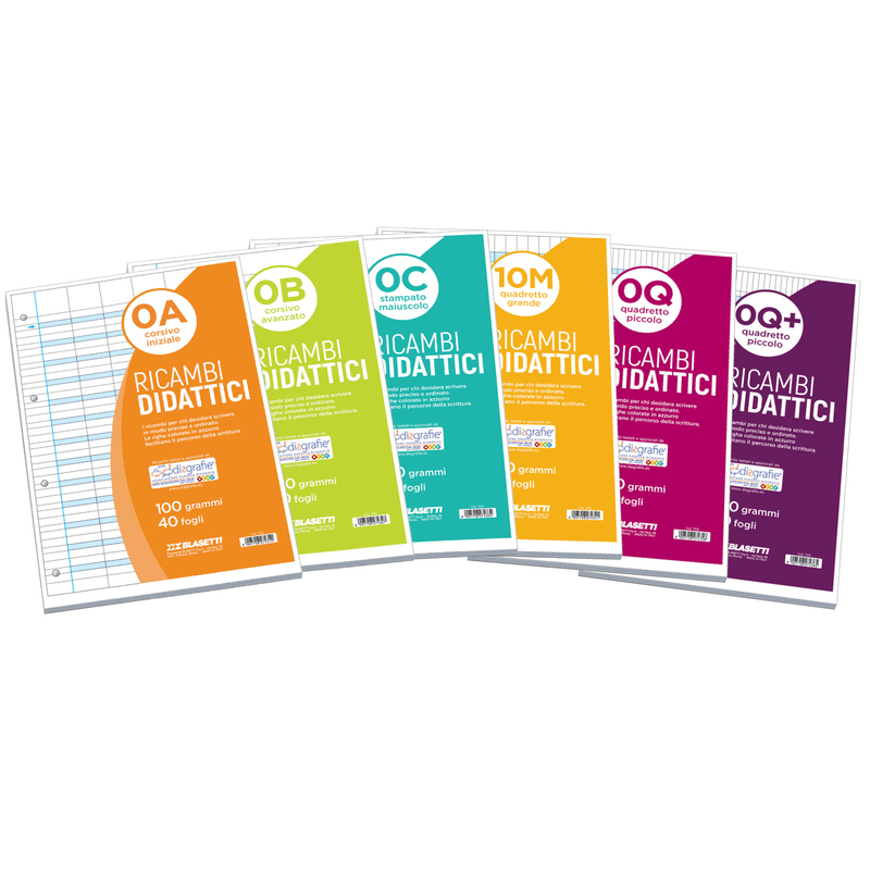 Ricambi Didattici forati f.to A4 40 fogli carta 100gr 5mm c/marg. (0Q) Blasetti
