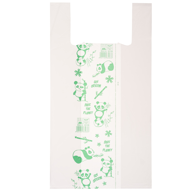 Scatola 500 Shoppers bianchi MAXI 18mic 30x60CM 9+9cm Mater-Bi