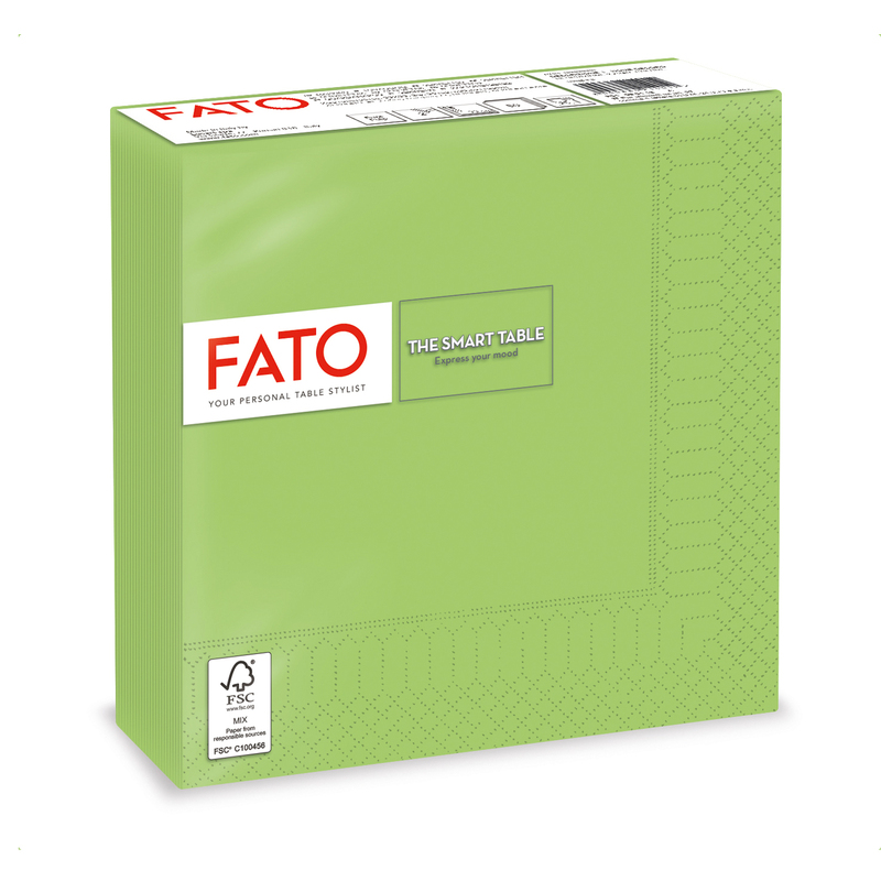50 tovaglioli carta 33x33cm 2 Veli Verde mela Fato