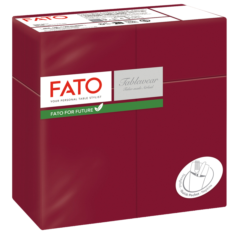 50 Quick Pocket 40x40cm color bordeaux Linea Airlaid Fato
