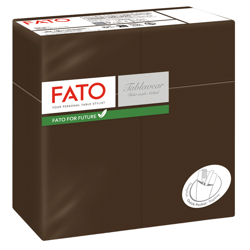 50 Quick Pocket 40x40cm color cacao Linea Airlaid Fato
