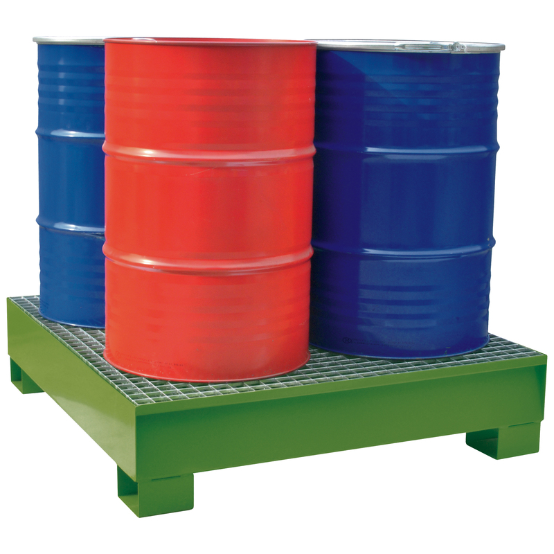 Vasche di raccolta a tenuta stagna per 4 fusti 134x125x30cm