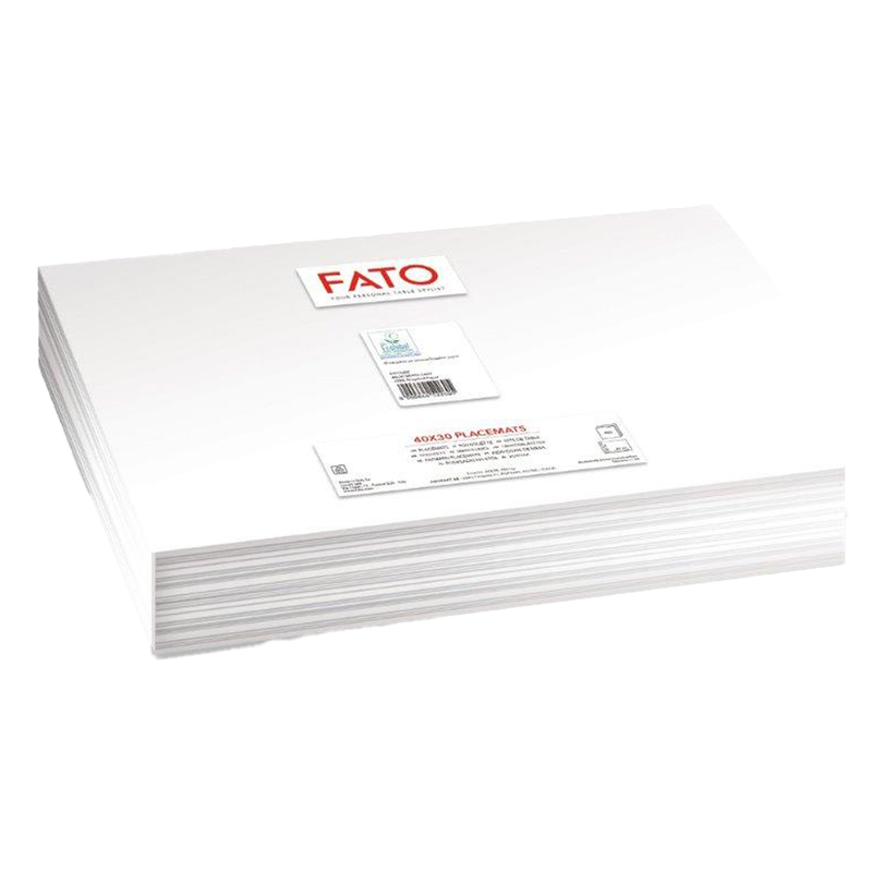 480 Tovagliette Easy Ecolabel in fibra riciclata 40x30cm bianco Fato