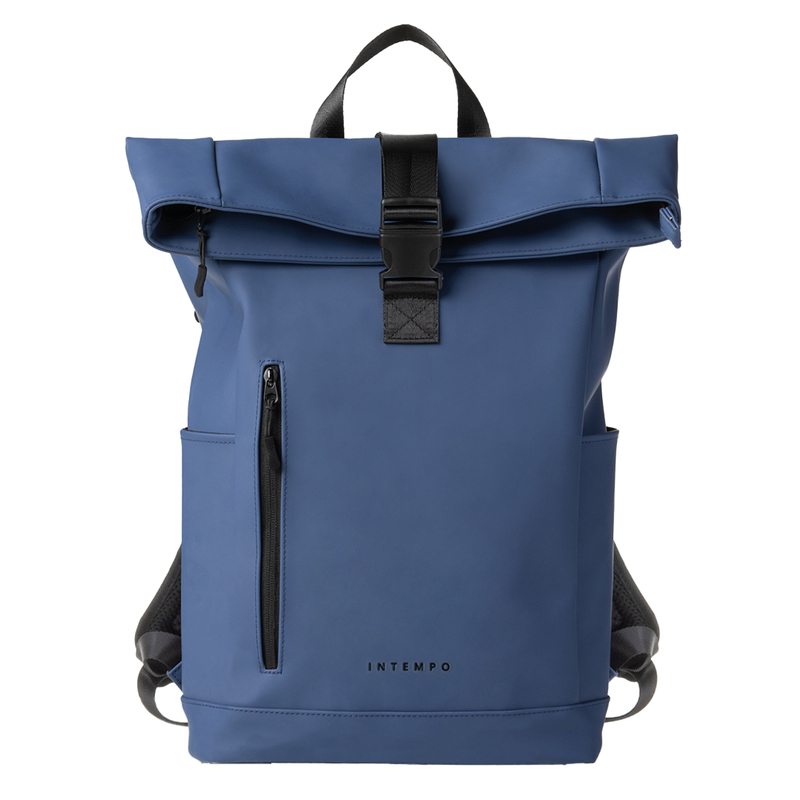 Zaino Roll-top Drop gomma antipioggia dim. 30x42x14cm blu InTempo (delist)