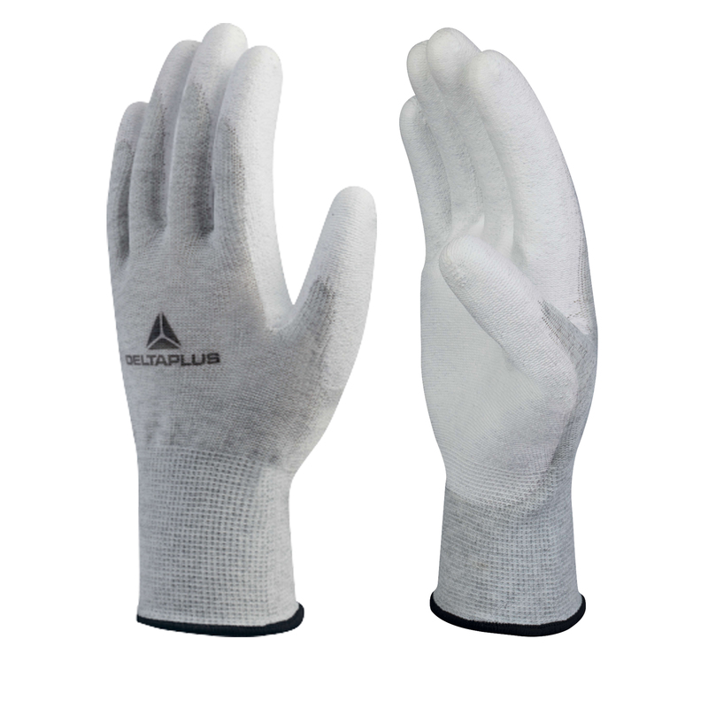 Guanto antistatico in poliestere/carbonio VE702PESD Tg.10 col. bianco