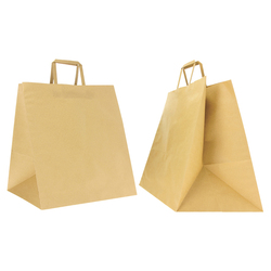 Scatola 150 Shoppers carta craft 36x32x36cm Flat Maxi avana