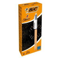 Scatola 12 penna sfera a scatto 4 Colori Party 1.0mm BICR