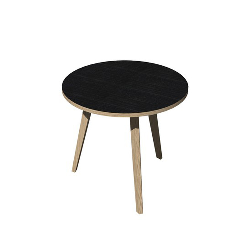 Tavolo riunione tondo D80cm Rovere/Nero venato Woody