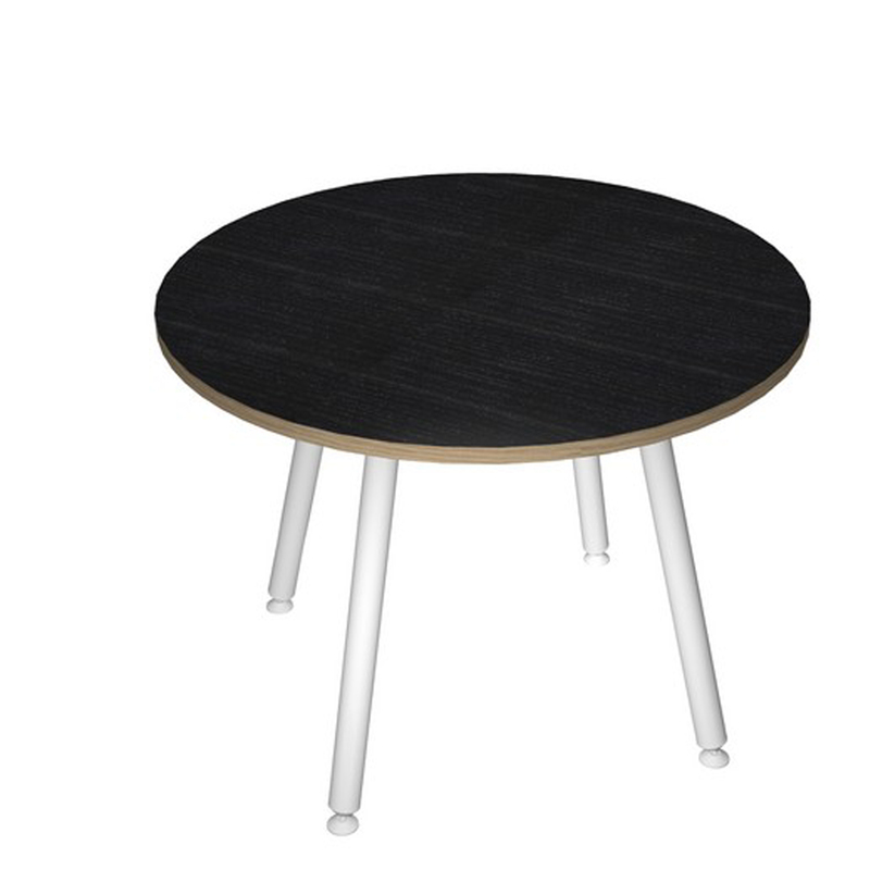 Tavolo riunione tondo D100cm Nero venato Skinny Metal