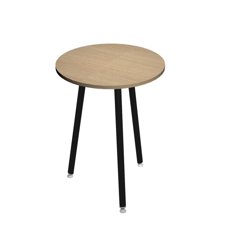 Tavolo alto tondo D80xH105cm Nero/Rovere Skinny Metal