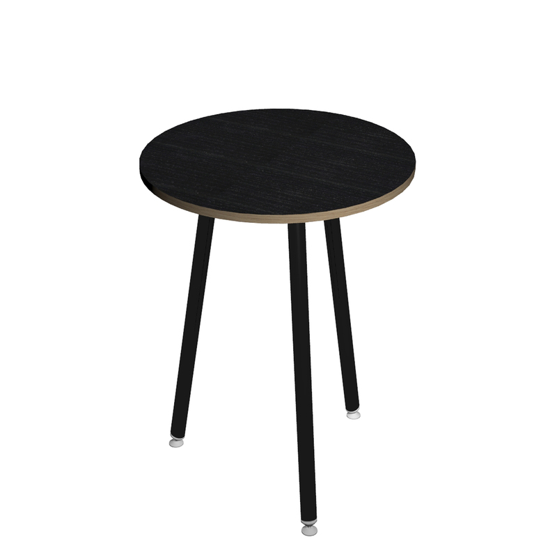 Tavolo alto tondo D80xH105cm Nero/Nero venato Skinny Metal