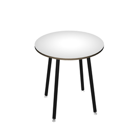 Tavolo alto tondo D100xH105cm Nero/Bianco Skinny Metal