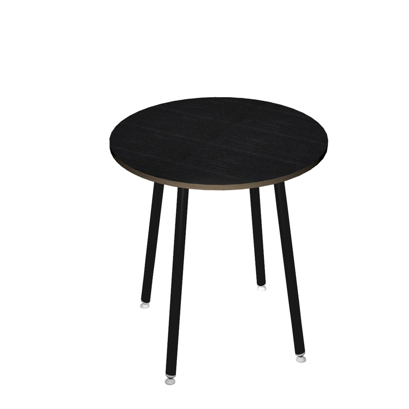 Tavolo alto tondo D100xH105cm Nero/Nero venato Skinny Metal