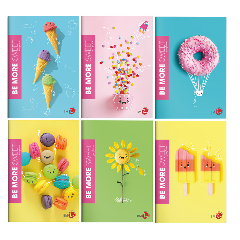 Maxiquaderno A4 36fg+2 100gr rigo di 3a SWEET Be More BM