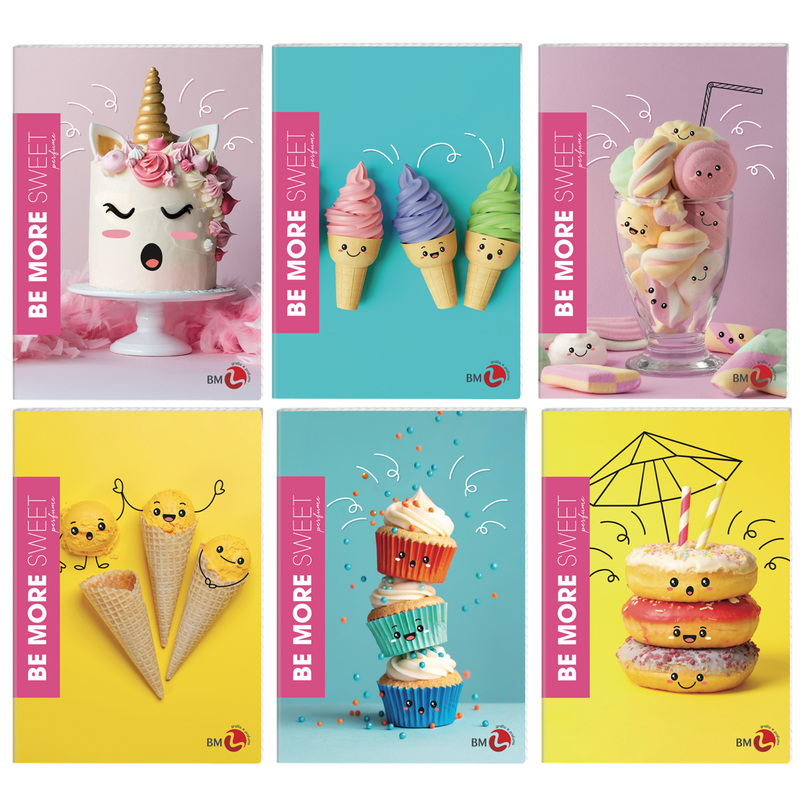 Maxiquaderno A4 36fg+2 100gr 1 rigo SWEET Be More