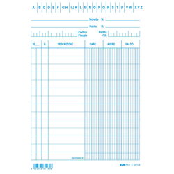 100 schede dare/avere/saldo blu 15x10,5 E3113BL EDIPRO