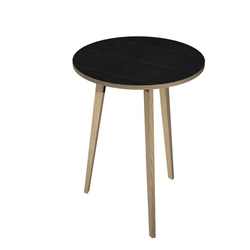 Tavolo alto 80x80xH105cm Nero/ Rovere Skinny Metal