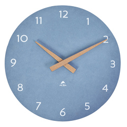 Orologio da parete D30cm blu chiaro/legno HorMilena Alba