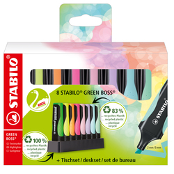 Deskset 8 evidenziatori STABILOR GREEN BOSSR 83recycled