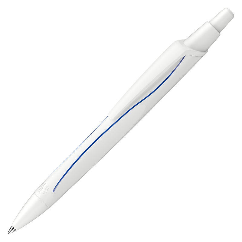 Penna a sfera a scatto Reco punta M fusto bianco/inchiostro blu Schneider