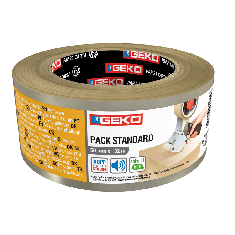 Nastro imballo noise 50mmx132mt trasparente Geko