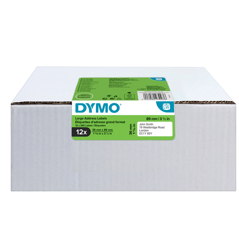 Value pack 12 rotoli etichette Indirizzi Estesi 36x89mm bianco (260e/rt) Dymo LW
