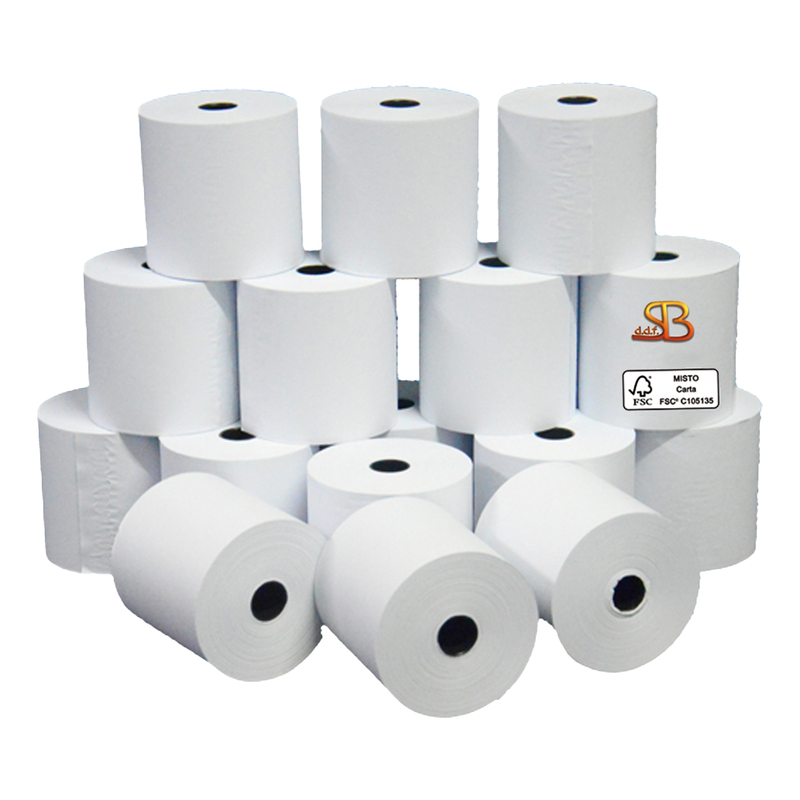 Blister 10 rotoli carta neutra 55gr 58mm x 28mt D 58mm per Calcolatrice
