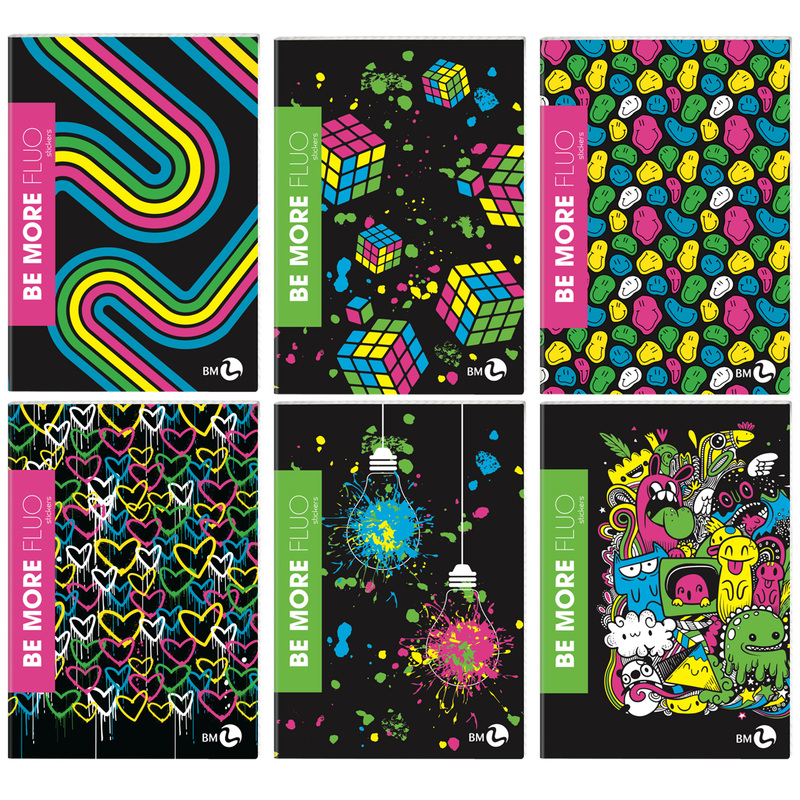 Maxiquaderno A4 36fg+2 100gr 5mm Be More FLUO BM