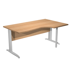 Scrivania Compact Destro 160x60/80/100cm faggio f. verniciati cromo Easy