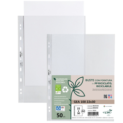Conf 50 Buste forate in PP riciclato buccia medium 22x30cm GEA 100 Sei rota