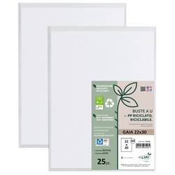 Conf 25 Buste a U in PP riciclato 22x30cm GAIA Sei rota